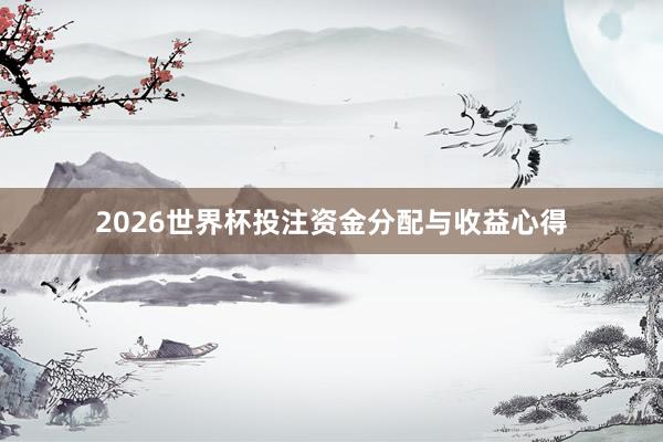 2026世界杯投注资金分配与收益心得